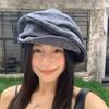 Japanese Octagonal Cap Cloth Pleated Painter Hat Fashion Denim Beret  Women