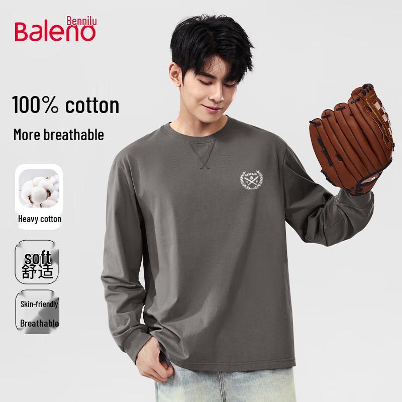 Baleno Men s Heavyweight Cotton Graphic Long Sleeve T-Shirt 3XL