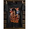 Herren & Unisex Vintage Punk Rock Band T-Shirt - Trick or Treat Horror Grafik mit elektrisch blauen & orangen Effekten - Heavy Metal Konzert T-Shirt für