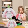 35cm Large Easter Bunny Stuffed Animal, Kawaii Squishy Cute Easter Bunny Plush Turn Into Rabbit Fruit Doll Carrot Strawberry Pillow