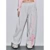 Y2K Cross Rivet Embroidered Sweatpants Women Loose Straight Leg Casual Track Pants