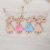 3 Stück Haushalt Holz Hängende Heimdekorationen Osterornamente Holzkunst Osterhase Niedlicher Hase