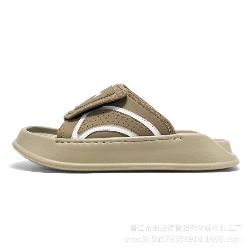 

Новые увеличивающие рост микрофибра кожа толстая подошва уличные спортивные шлепанцы мужские летние для улицы на липучке сандалии с перемычкой 45 хаки