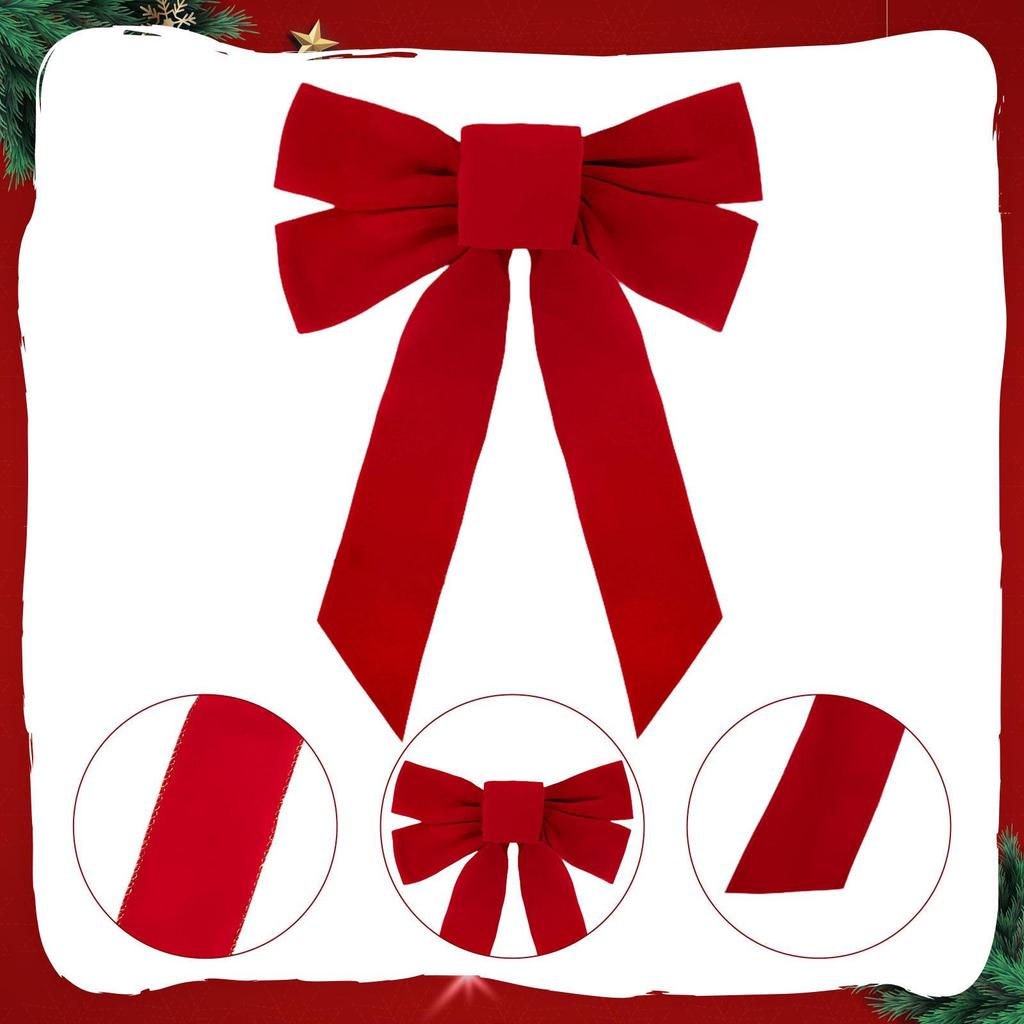 Weihnachtsschleife Dekorative Verzierung Rot Groß Deko für Party Innen Außen Feiertag