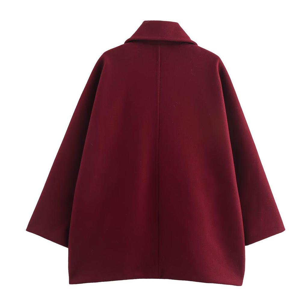 Women's Woolen Single-breasted Lapel Jacket Coat - European & American Style 2025