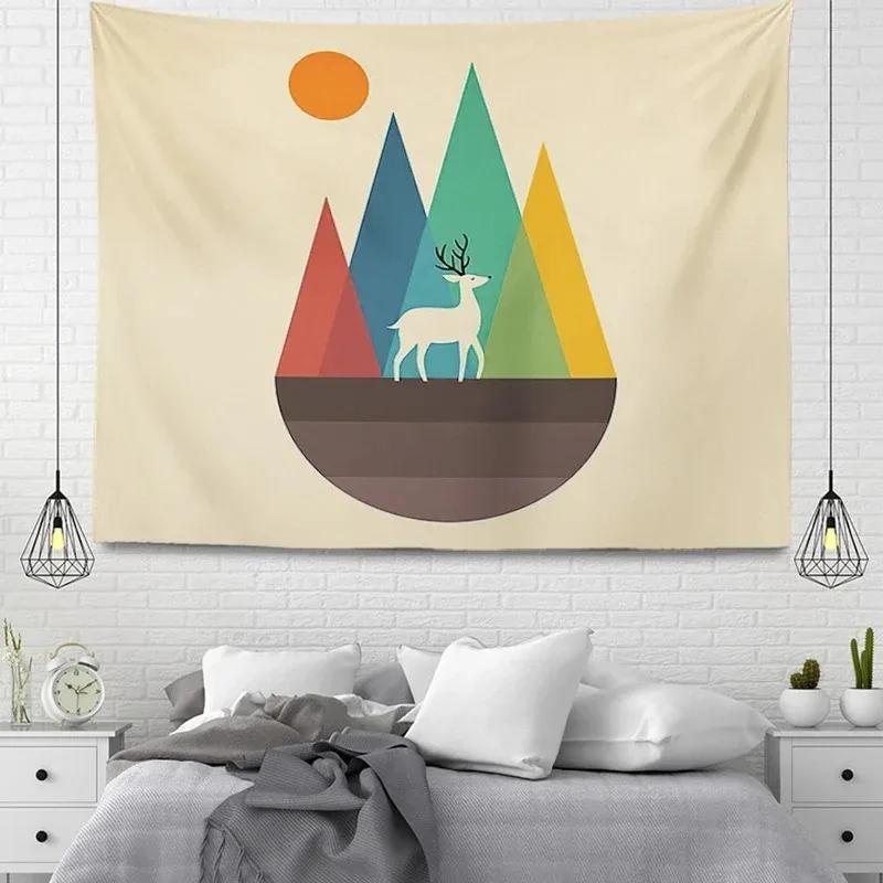 Cartoon Animals Simple Decorative Tapestry Home Wall Living Room Office Decorative Tapestry