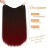 Long Straight Gradual Wig American Style Women's V-Shaped Ombre Synthetic Hair Extensions with Adjustable Clip-On