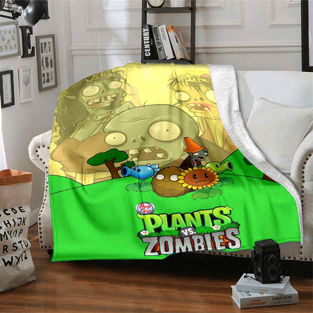 Plants Vs. Zombies Blanket Durable Comfort Great for Picnics Livingroom Bed All-Season Use Modern Style Gifts For Family Or Friends
