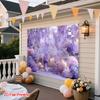 2D Purple Romantic Floral Backdrop, Wisteria & Birdcage Banner, Bridal Shower Party Decor