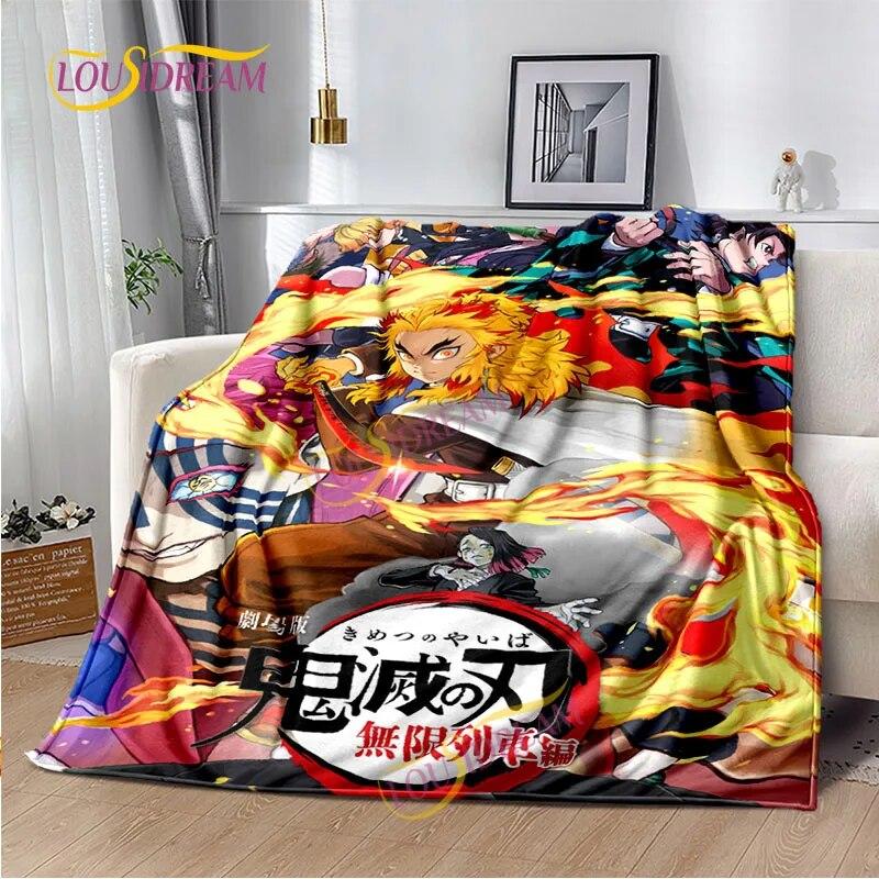 Japanese Cartoon Series Blanket Living Room Bed Sofa Travel 3D Demon Slayer Blanket Cartoon Home Office Hiking Gift