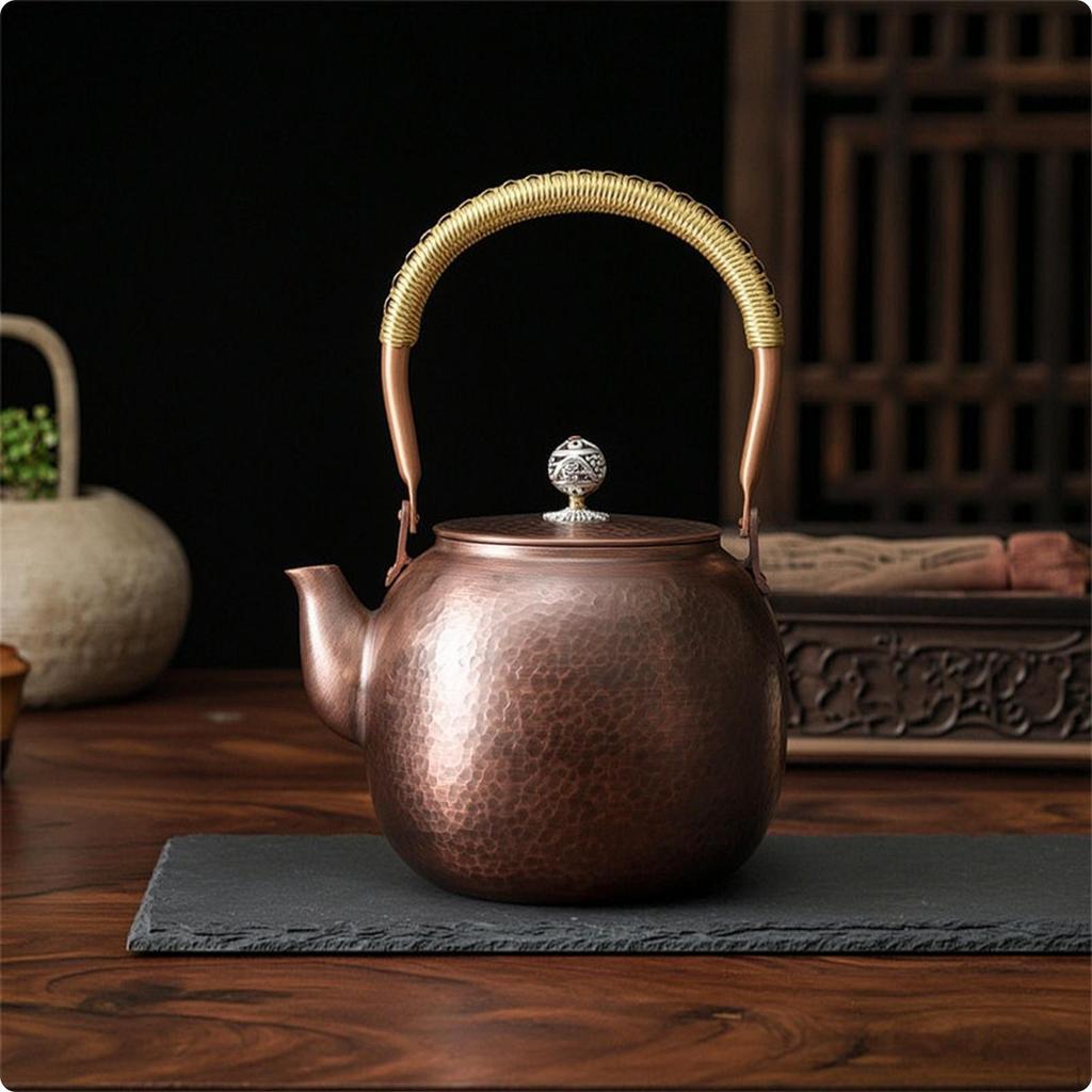 Hammered Copper Teapot Retro Thickened for Collectors