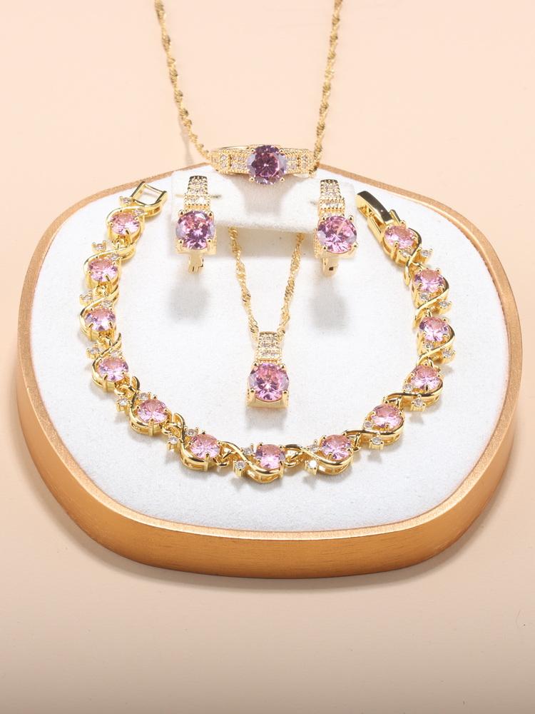 5-Piece New Moroccan Wedding Jewelry  Gold Plated Costume Necklace And Earrings Green Sets African Women Classic Accessories
