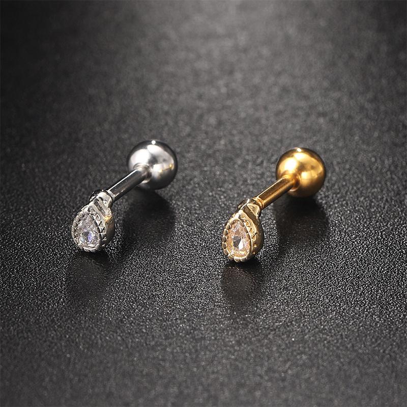 1Pcs Zircon Earring For Women Ear Bone Nail Cartilage Earring Spiral Stud Earrin