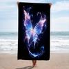 Serviette de Plage Papillon Lumineux | Serviette en Polyester Ultra-Absorbante, Séchage Rapide pour la Plage, la Piscine, la Salle de Bain, le Fitness, le Camping en Plein Air