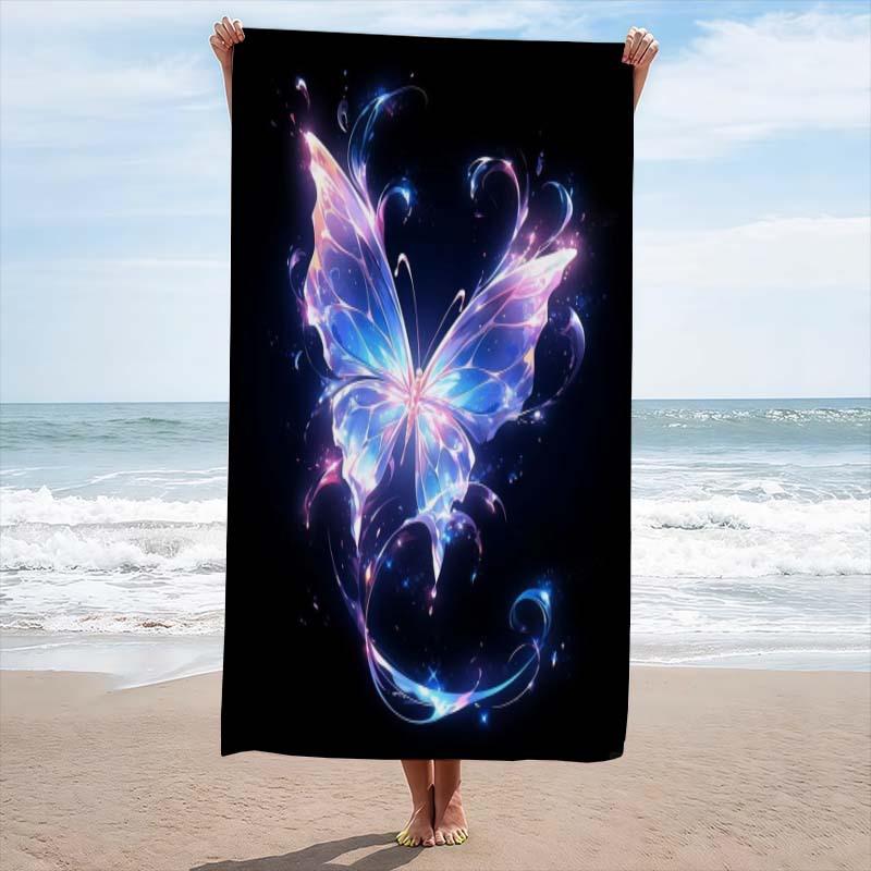 Serviette de Plage Papillon Lumineux | Serviette en Polyester Ultra-Absorbante, Séchage Rapide pour la Plage, la Piscine, la Salle de Bain, le Fitness, le Camping en Plein Air