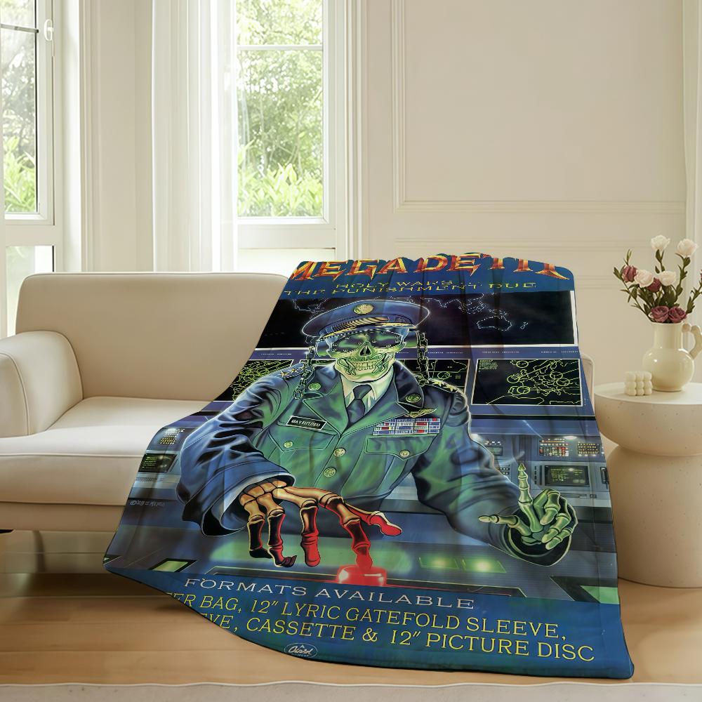Rock band M Megadeth Blanket For Sofa Office Bed Plane Travel Sleep Read Relax Camping Soft And Warm