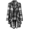 Ladies' Plaid Printed Fashionable Long Sleeved Jacket Cardigan