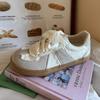Fashion French Lace - Satin Ribbon Trainer Sneakers | Cream - Sweet Vintage Sporty Sneakers