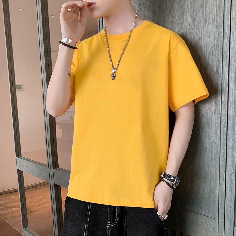 Maglietta da Uomo alla Moda a Maniche Corte Girocollo Casual Monocolore - Stile Unisex