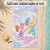 Beach TowelCare Bears Custom Name Text Personalized Soft Towel for Beach Pool Indoor Home Decor Gift