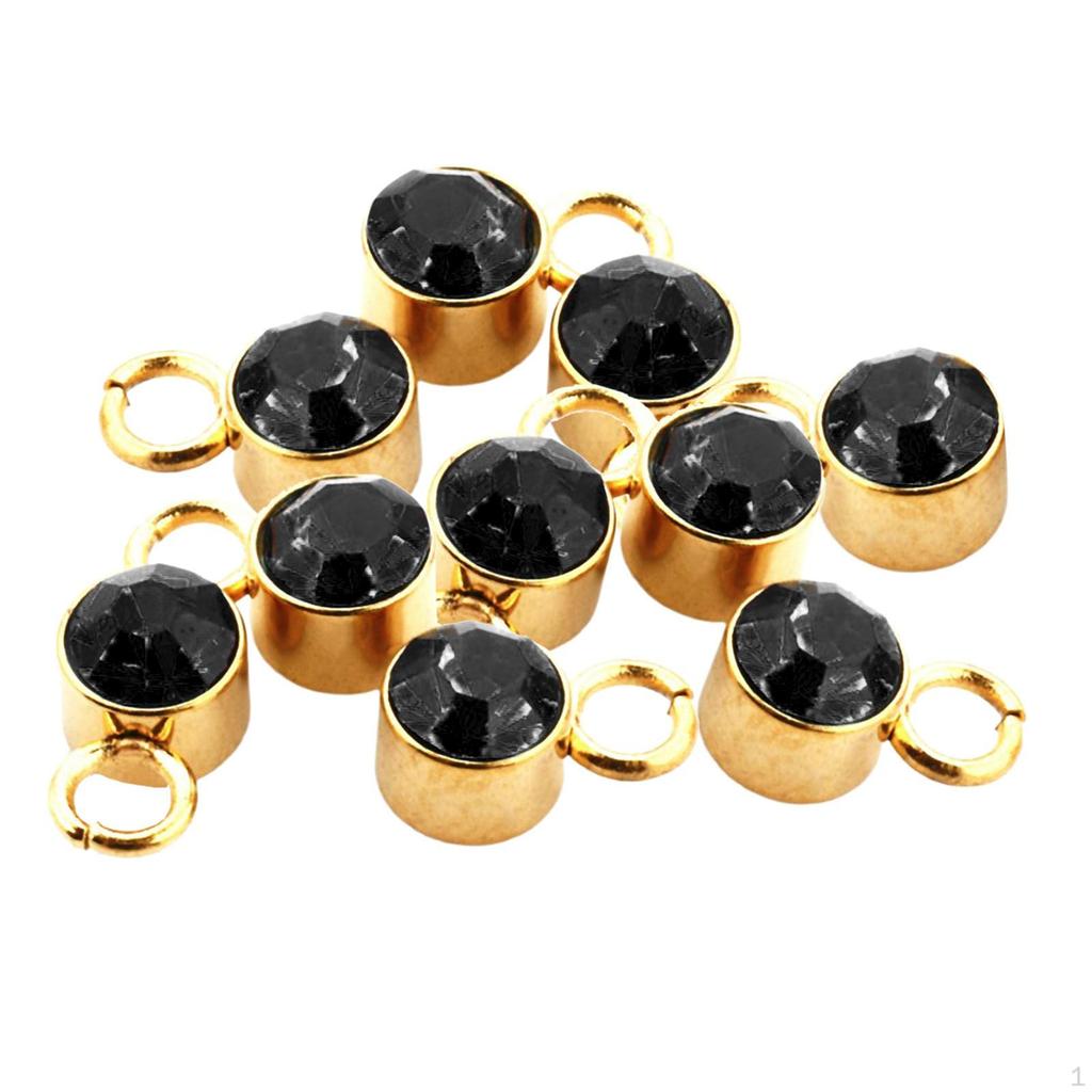 10 Stücke Kristall Charms DIY Runde Stecker Tropfen Perle Handgemachte Strass Anhänger für Halskette