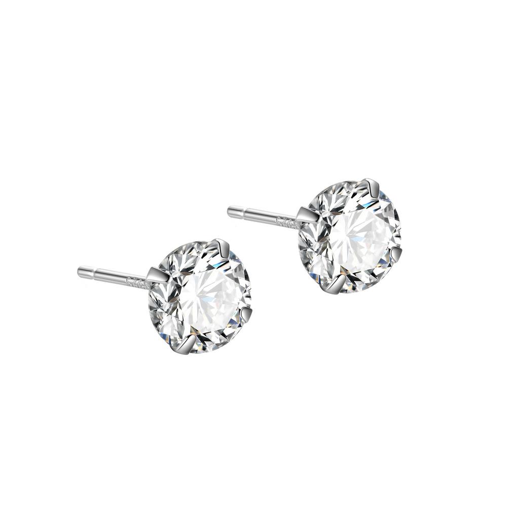 2Pcs Women's Simple Stud Earrings for Healing the Ear Canal Bone Piercing with Diamond Earrings