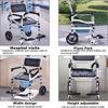 Foldable Height Adjustable Safety Commode Chair Elderly People Wheelchair Household Foldable Shower Chair