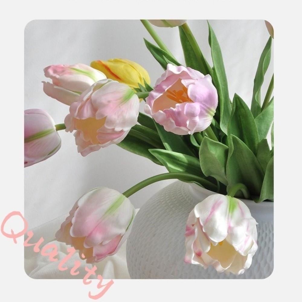 Colorful Simulation Flower Lifelike Artificial Flower Faux Parrot Tulip  Office Decor