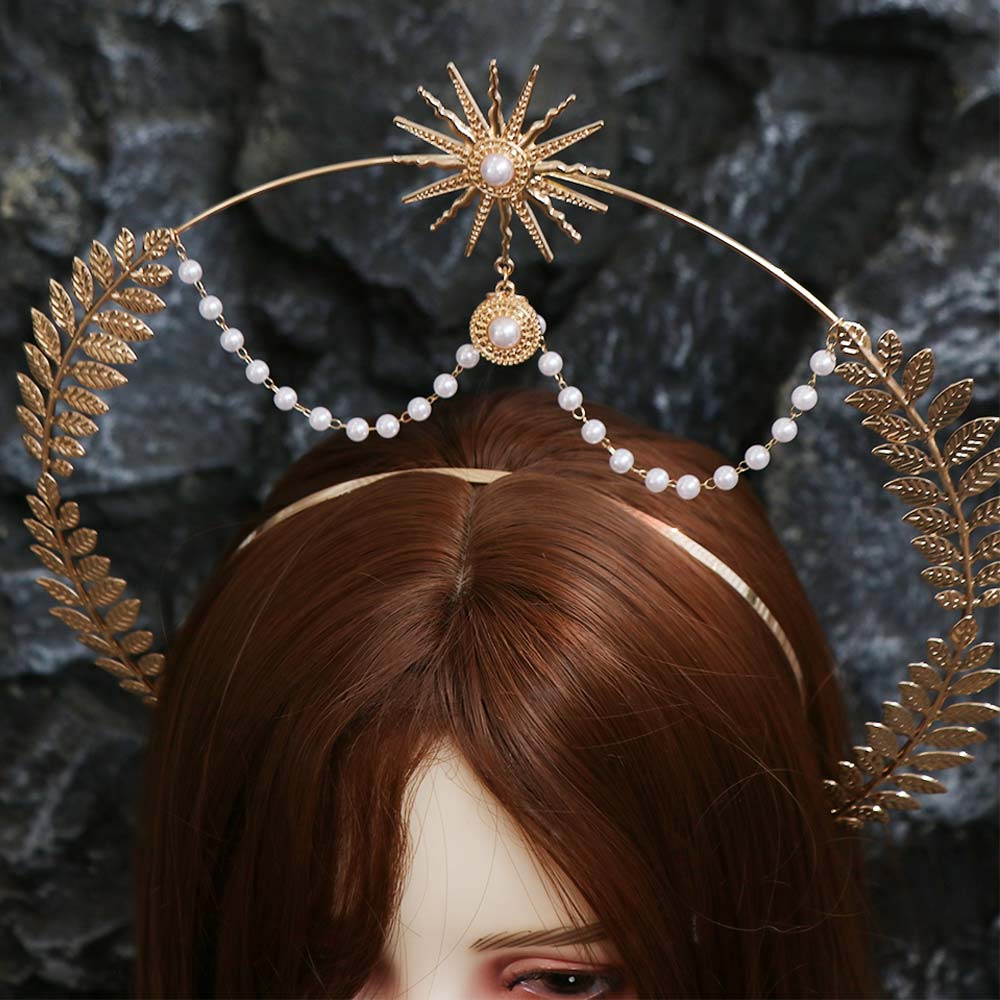 Sun God Glory Headband Gold COSPLAY Hair Hoop Fashion Baroque Crown Halloween Party Cosplay