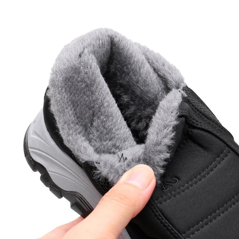 Fleece thickened old Beijing cotton shoes winter new soft-soled non-slip medium and old cotton boots fleece warm snow boots men