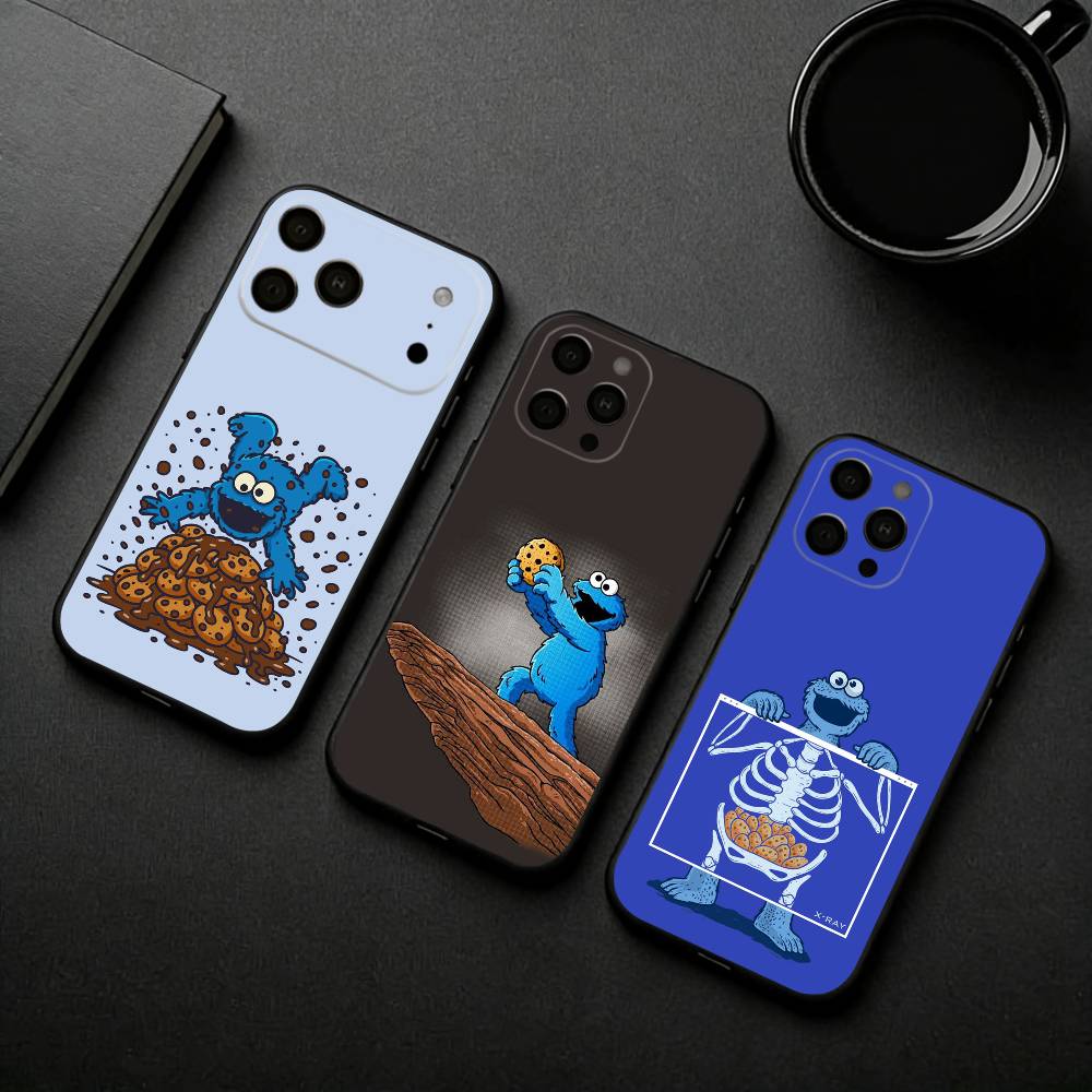C-Cookie-M-Monster-R Funny Phone Case For iPhone 17pro,16,15,14,13,12,11 Plus,Pro Max,XS,Soft Silicone Black Cover