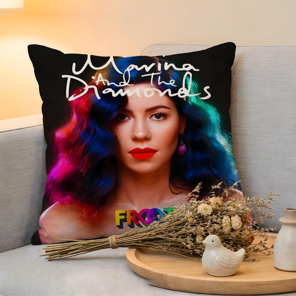 Cushion Cover  Linen  SkinFriendly Soft Decorative Case for Sofa Home Decor Music Album MMarina and the diamonds Pillow cover