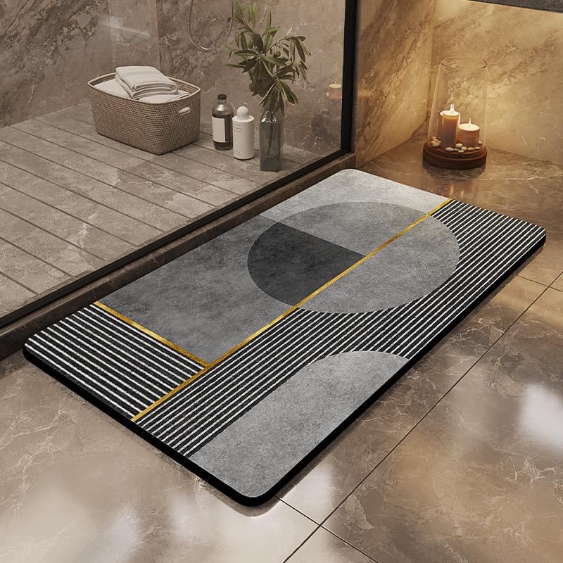 Silt Mold Absorbent Bath Mat, Bathroom Floor Absorbent Foot Mat, Dirt-resistant and Slip-resistant Floor Mat