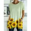 Summer Printed Short-sleeved T-shirt with Pockets