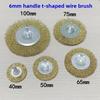 Steel Wire Brush Brass Plated Wheels Rotary Tool Metal Rust Removal Polishing Brush for Drill Maintenance and Metalworking
