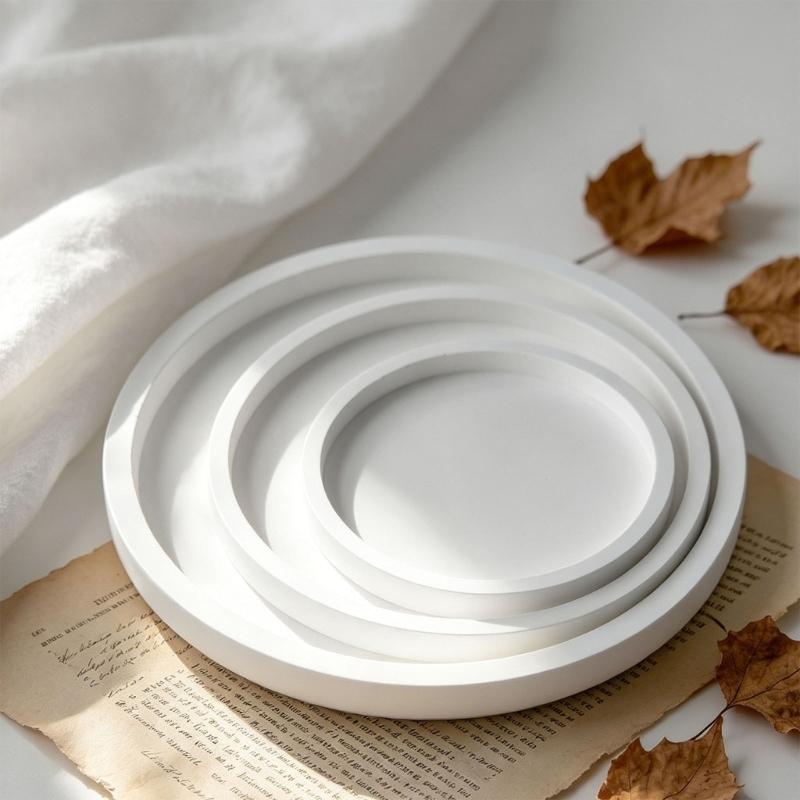 Round Craft Tray Form for Home Candle Tray Projects, Circular Casting Tool for DIY Tray Making, Gift Use and Daily Home Use