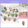 Trendy Flower-shaped Cactus Brooch Pin With Colorful Enamel Design For Personal Style