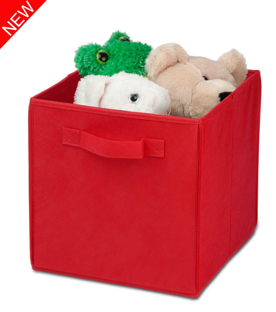 Foldable Solid Color Non Woven Fabric Uncovered Clothing Book Toy Storage Box