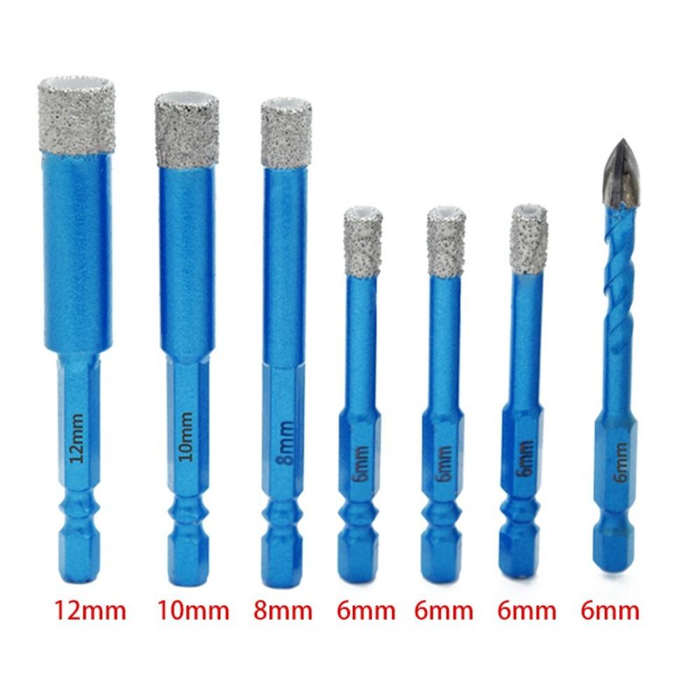 7pcs /set 6-12mm Tile Drill Bit Easy Chip Removal Hole Opener For Ceramic Marble Granite Tile