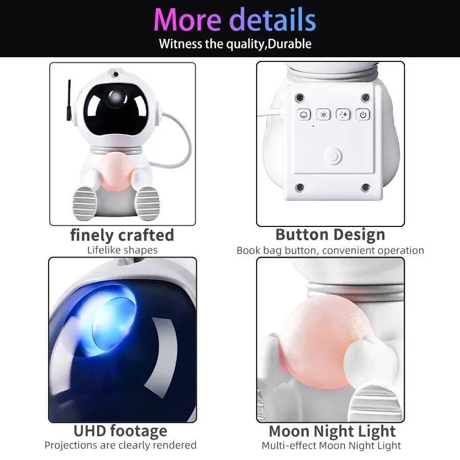 New Galaxy Star Projector Starry Sky Night Light Astronaut Lamp Home Room Decor Decoration Bedroom Decorative Luminaires Gift