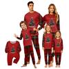 Christmas-print long-sleeve and long-pant matching family loungewear set