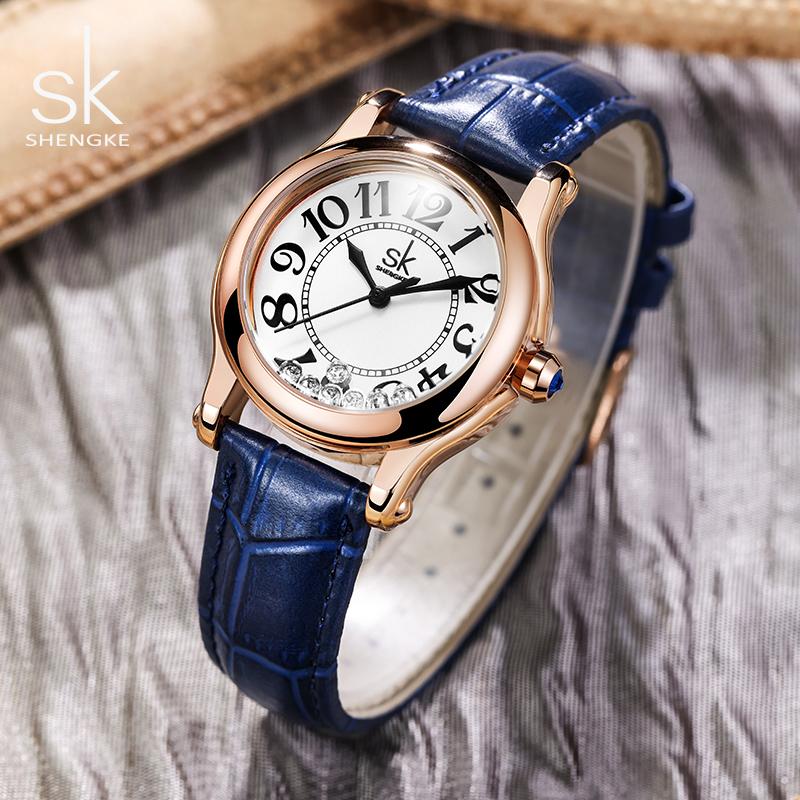 SHENGKE Oryginalny Design Damskie zegarki kwarcowe Moda Najlepsze style Damskie zegarki Najlepsze prezenty Zegar dla żony, rodziny