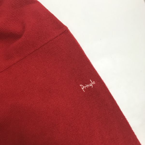 Pringle of Scotland Wool Argyle Sweater [Men S/Red] Knitted Top(USED)