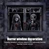 Festive Scene Layout 2Pcs Halloween Horror Window Clings, 80x120cm Spooky Ghost Skeleton Decorative Balcony Stickers Decal for Glass, Haunted
