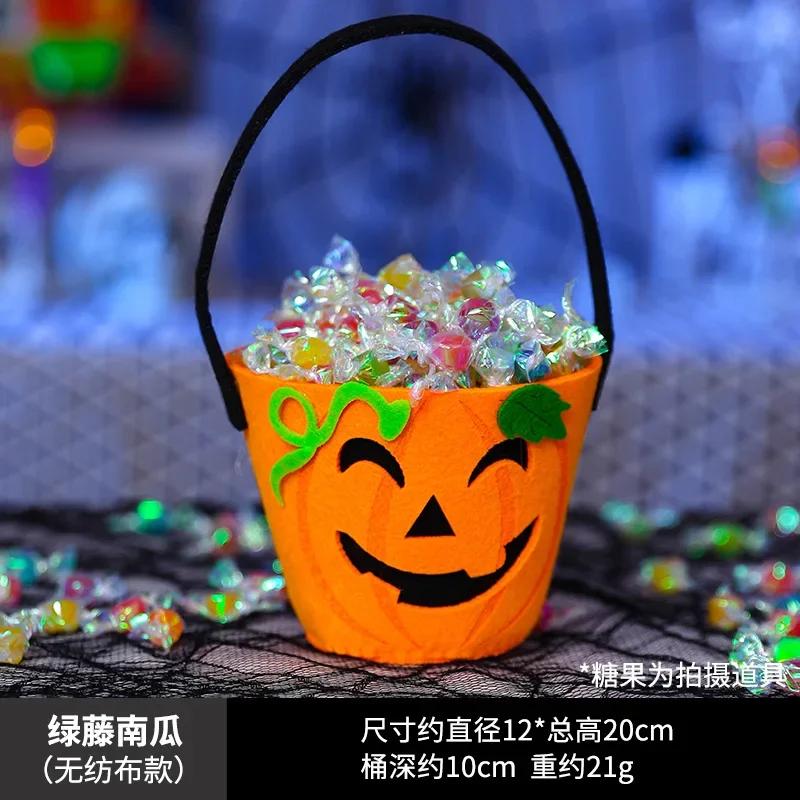 Halloween Pumpkin  Portable Candy Bags Cartoon Pumpkin Black Cat Bat Witch Ghost Kids  Gift Trick Or Treat Happy Halloween Day
