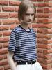 Raye Lima Stripe Cotton T-Shirts (Navy Blue)