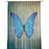 Spring Blue Butterfly Retro Window Treatment Tulle Modern Sheer Curtains for Kitchen Living Room the Bedroom Curtains Decoration