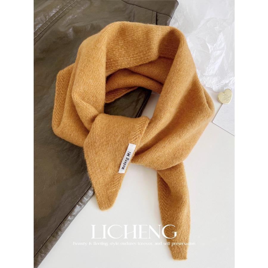 Korean Original Order, Including Wool Knitted Triangle Scarf, Headscarf, Multi-Functional Warm, Fashionable And Versatile Small Scarf In Winter