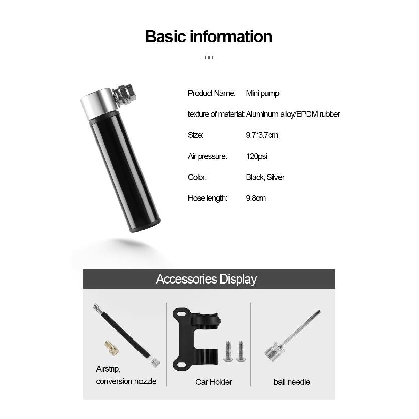 Mini Bike Pump Schrader Presta Valve Mtb Road Cycling Pump Aluminum Alloy Bicycle Hand Air Pump Tire Inflator Accessories