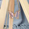 Butterfly Pendant Necklace Gold Color Box Chain for Women Daily Party Jewelry